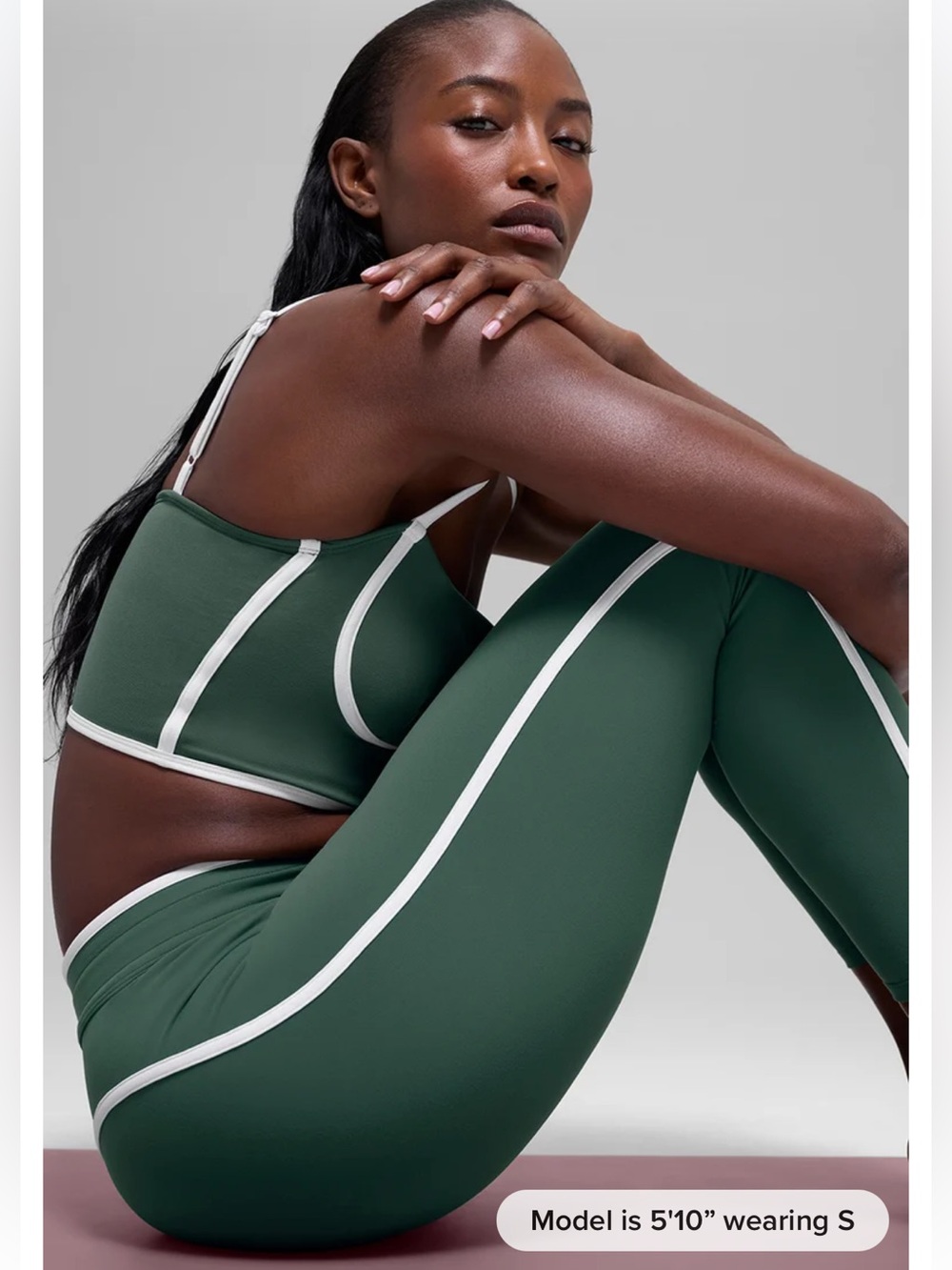 NWT Alo Airbrush High-Waist Race Pace 7/8 Legging clover green white size small - Picture 2 of 6